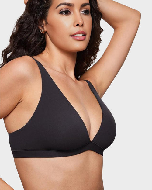 No Padding Plunge Triangle Bralette Bra
